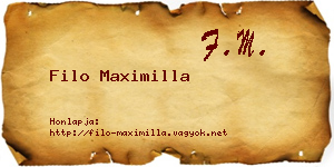 Filo Maximilla névjegykártya