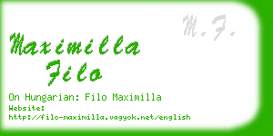 maximilla filo business card